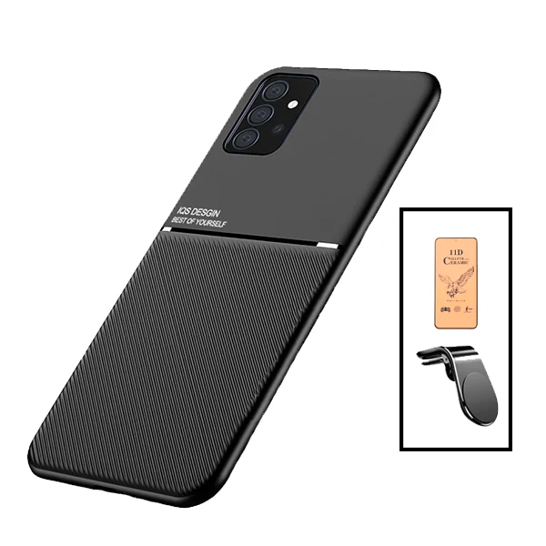 Kit Capa Magnetic Lux + Película CeramicGlass + Suporte Magnético L Safe Driving para Samsung Galaxy A52 5G