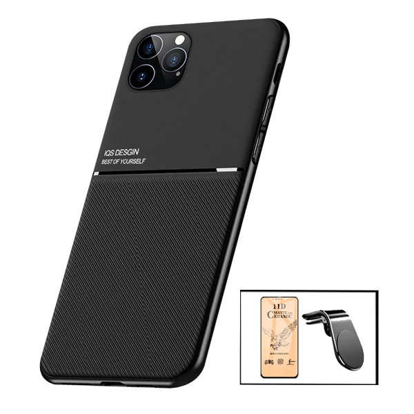 Kit Capa Magnetic Lux + Película CeramicGlass + Suporte Magnético L Safe Driving para Apple iPhone 13 Pro