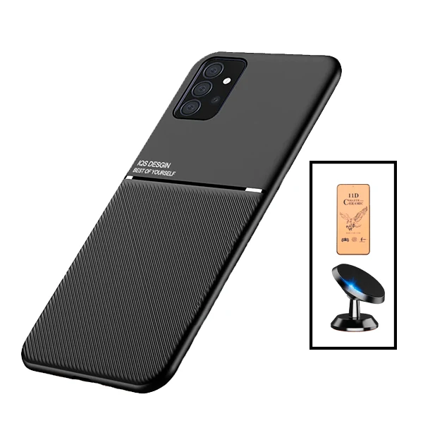 Kit Capa Magnetic Lux + Película CeramicGlass + Suporte Magnético de Carro para Samsung Galaxy A52 5G