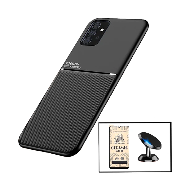 Kit Capa Magnetic Lux + Película CeramicGlass + Suporte Magnético de Carro para Samsung Galaxy A32 4G
