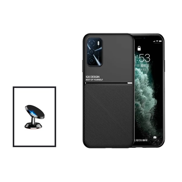Kit Capa Magnetic Lux + Suporte Magnético de Carro para Oppo A16 - Preto