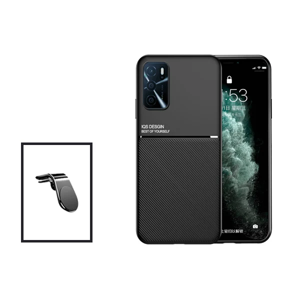 Kit Capa Magnetic Lux + Suporte Magnético L Safe Driving para Oppo A16 - Preto