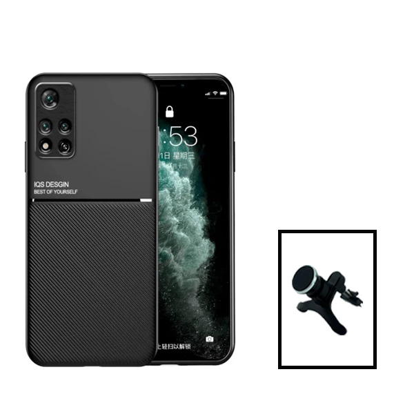 Kit Capa Magnetic Lux + Suporte Magnético de Carro Reforçado para Xiaomi Redmi Note 11 Pro 5G - Preto