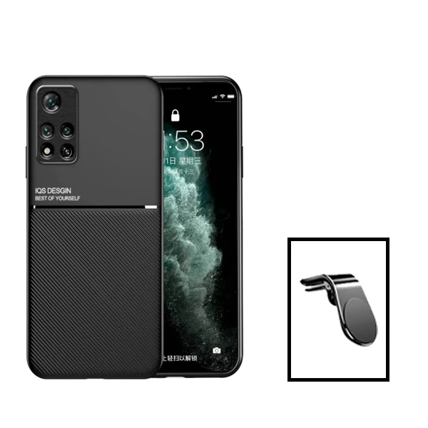 Kit Capa Magnetic Lux + Suporte Magnético L Safe Driving para Xiaomi Redmi Note 11E Pro - Preto