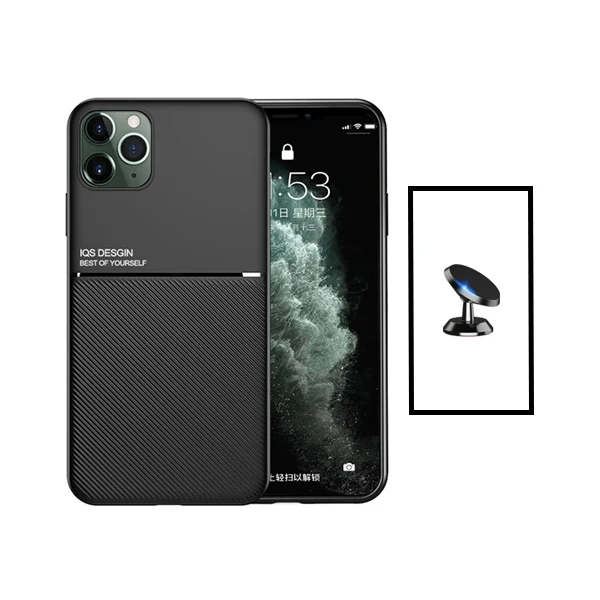 Kit Capa Magnetic Lux + Suporte Magnético de Carro para Apple iPhone 14 - Preto