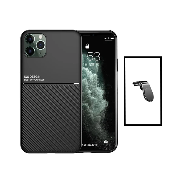 Kit Capa Magnetic Lux + Suporte Magnético L Safe Driving para Apple iPhone 14 - Preto