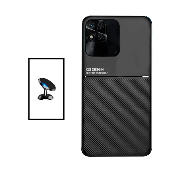 Kit Capa Magnetic Lux + Suporte Magnético de Carro para Xiaomi Redmi 10A - Preto