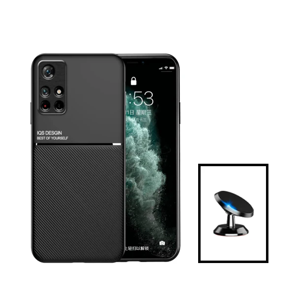 Kit Capa Magnetic Lux + Suporte Magnético de Carro para Xiaomi Redmi Note 11 - Preto