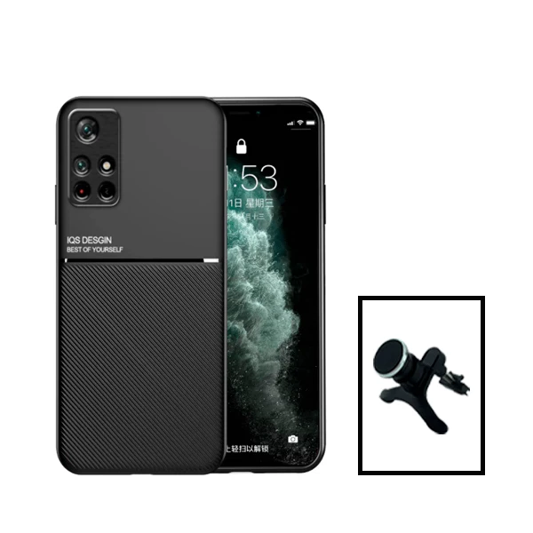 Kit Capa Magnetic Lux + Suporte Magnético de Carro Reforçado para Xiaomi Redmi Note 11T 5G - Preto