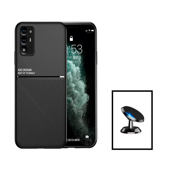 Kit Capa Magnetic Lux + Suporte Magnético de Carro para Oppo A94 5G - Preto