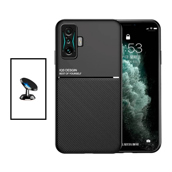 Kit Capa Magnetic Lux + Suporte Magnético de Carro para Xiaomi Poco F4 GT - Preto