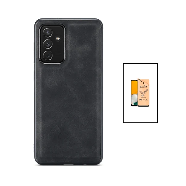 Kit Capa MagneticLeather + CeramicGlass Full Cover para Samsung Galaxy A13 5G - Preta