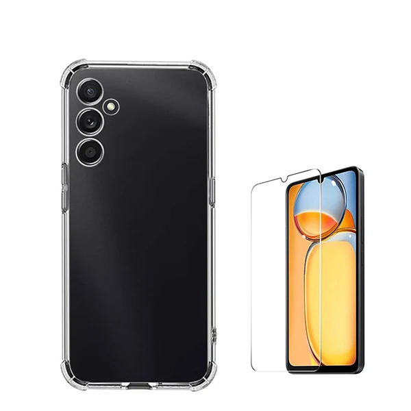 Kit Capa Superprotect Anti-Shock + Película de Vidro Clearglass para Samsung Galaxy M15 - Transparente