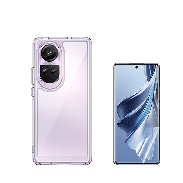 Kit Capa SuperProtect Anti-Shock + Pelicula Hydrogel Frente para Oppo Reno10 - Transparente