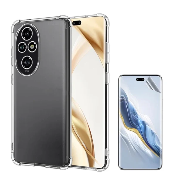 Kit Capa Superprotect Anti-Shock + Pelicula Hydrogel Frente para Honor 200 Pro 5G - Transparente