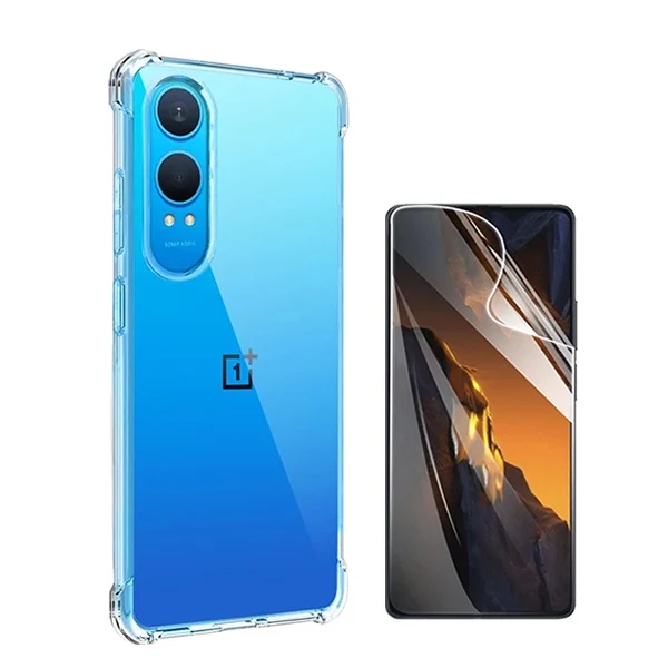 Kit Capa Superprotect Anti-Shock + Pelicula Hydrogel Frente para OnePlus Nord CE4 Lite - Transparente