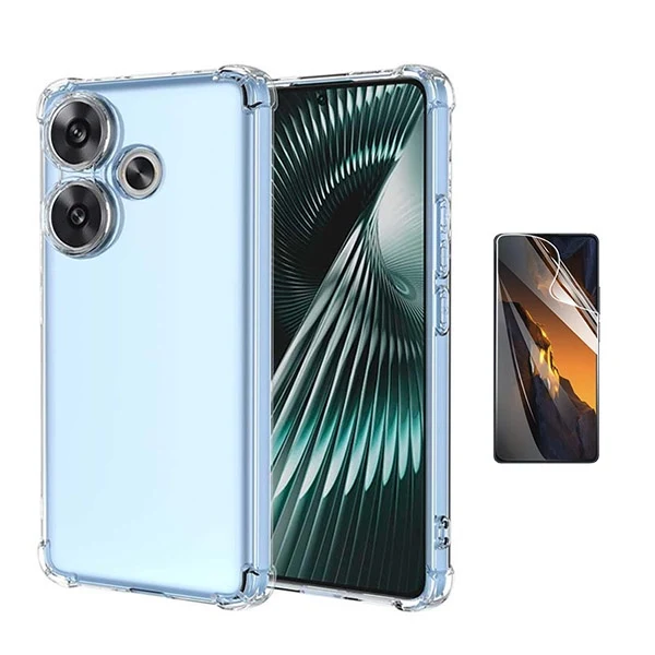 Kit Capa Superprotect Anti-Shock + Pelicula Hydrogel Frente para Xiaomi Poco F6 - Transparente