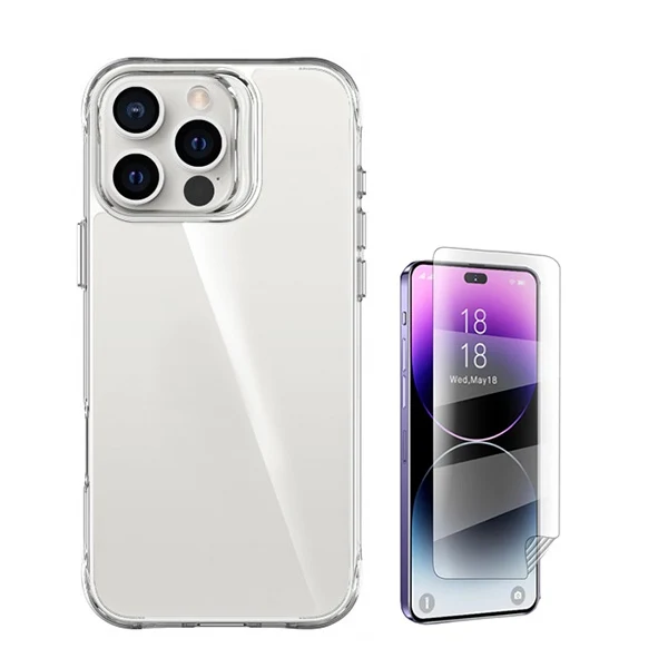 Kit Capa Superprotect Anti-Shock + Pelicula Hydrogel Frente para Apple iPhone 16 Pro Max - Transparente
