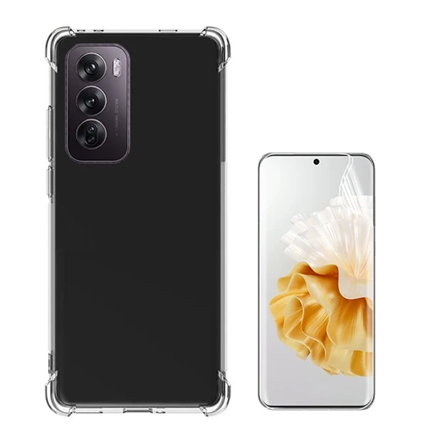 Kit Capa Superprotect Anti-Shock + Pelicula Hydrogel Frente para Oppo Reno12 Pro - Transparente