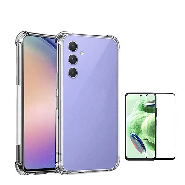 Kit Capa SuperProtect Anti-Shock + Vidro Premium Full Cover para Samsung Galaxy A35 5G - Transparente