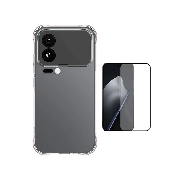 Kit Capa Superprotect Anti-Shock + Vidro Temperado PHONECARE Para Xiaomi 17 Pro 5G - Transparente