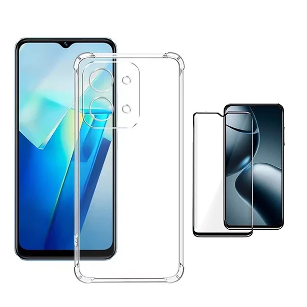 Kit Capa Superprotect Anti-Shock + Vidro Temperado PHONECARE Para Xiaomi Redmi 15C - Transparente