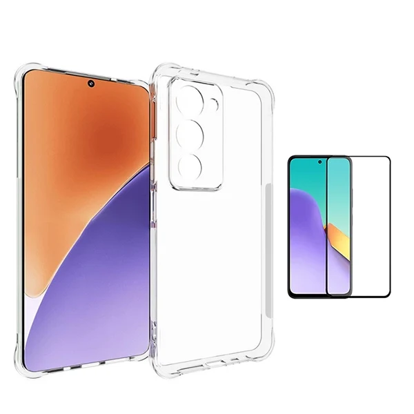 Kit Capa Superprotect Anti-Shock + Vidro Temperado PHONECARE Para Xiaomi Redmi 15 - Transparente
