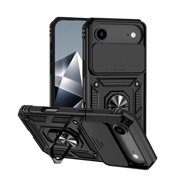 Kit Película Anti-Spy + Capa Magnetic Slide Window + Suporte Magnético PHONECARE Para Apple iPhone 17 Air - Preto