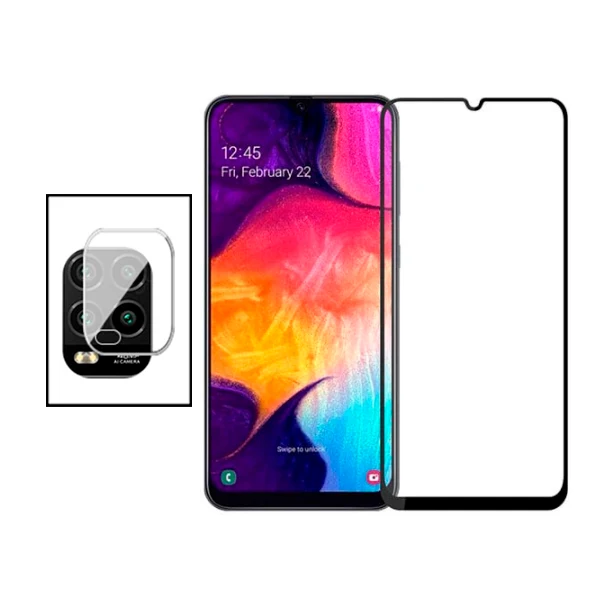 Kit Película de Camara Traseira + Vidro Premium Full Cover para Xiaomi Mi 10 Lite 5G