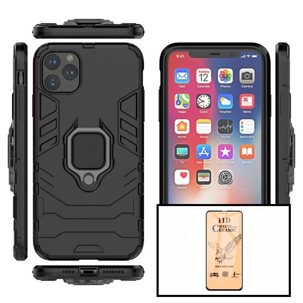Kit Película CeramicGlass + Capa 3X1 Military Defender para Apple iPhone 13