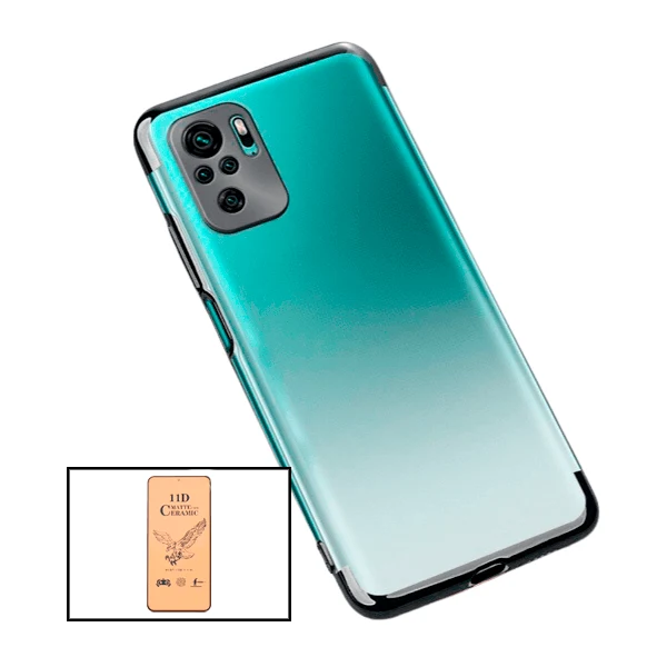 Kit Película CeramicGlass + Capa SlimArmor para Xiaomi Redmi Note 10 - Preto