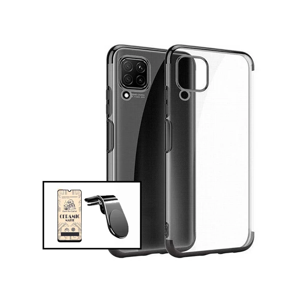 Kit Película CeramicGlass + Capa SlimArmor + Suporte Magnético L Safe Driving Carro para Samsung Galaxy A12 Nacho - Preto