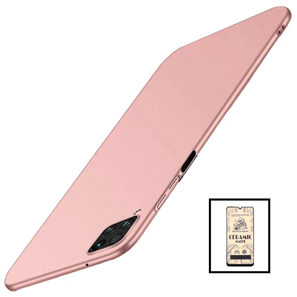 Kit Película CeramicGlass + Capa SlimShield para Samsung Galaxy F12 Rosa