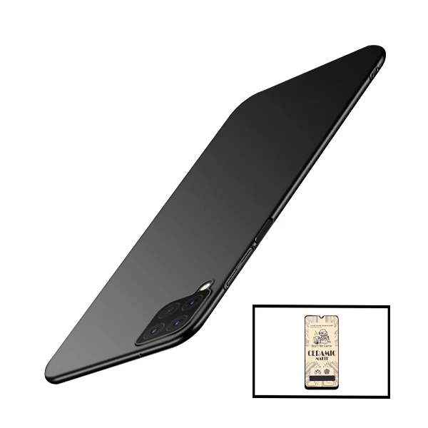 Kit Película CeramicGlass + Capa SlimShield para Samsung Galaxy A12 Preto