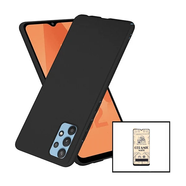 Kit Película CeramicGlass + Capa SlimShield para Samsung Galaxy A32 4G Preto