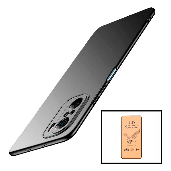 Kit Película CeramicGlass + Capa SlimShield para Xiaomi Redmi Note 10 Preto