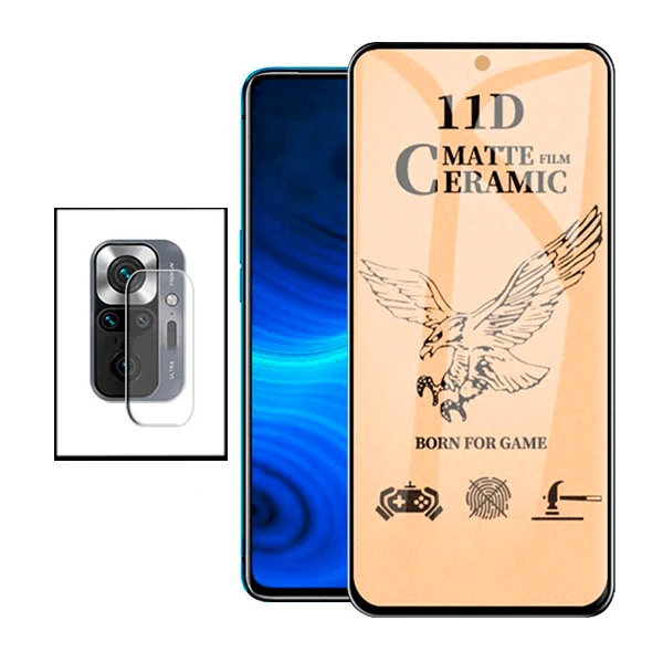Kit Película CeramicGlass + Película de Camara para Xiaomi Redmi Note 10
