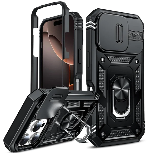 Kit Película Hydrogel Frente + Capa Magnetic Slide Window + Suporte Magnético Reforçado PHONECARE Para Apple iPhone 17 Pro...