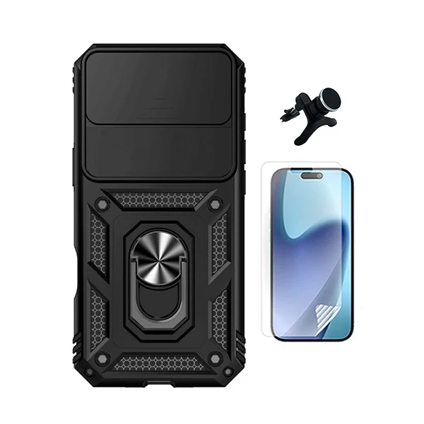 Kit Película Hydrogel Frente + Capa Magnetic Slide Window + Suporte Magnético Reforçado PHONECARE Para Apple iPhone 17 Air...