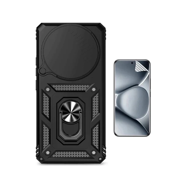 Kit Película Hydrogel Frente + Capa Magnetic Slide Window PHONECARE Para Xiaomi Redmi Note 15 Pro 5G - Preto