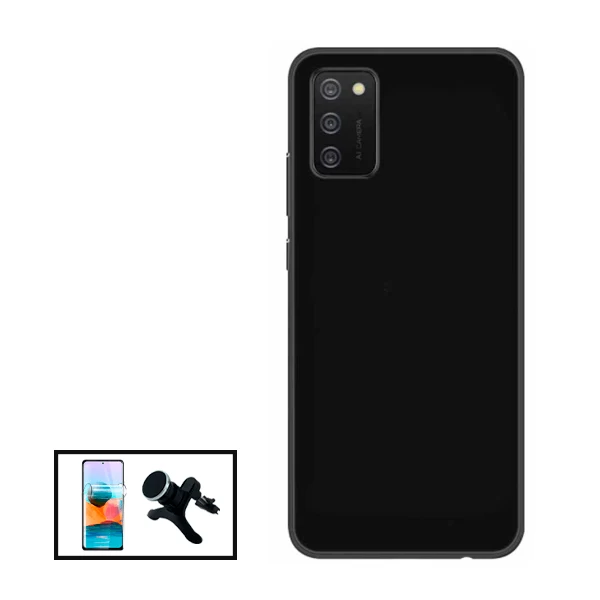Kit Película Hydrogel Full Cover Frente + Capa Silicone Líquido + Suporte Magnético de Carro Reforçado para Nokia G11 - Preto