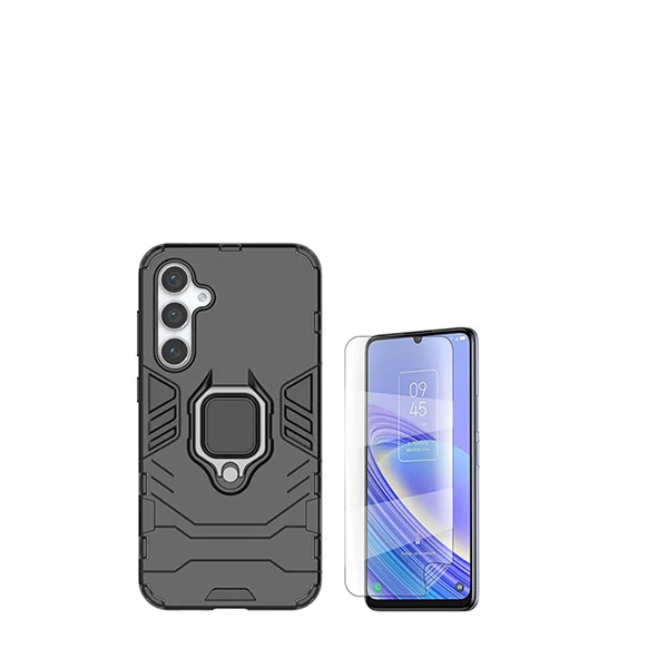 Kit Película Hydrogel Full Cover Frente + Capa 3X1 Military Defender para Samsung Galaxy A15 - Preto