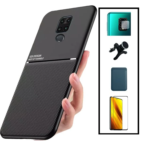 Kit Película Hydrogel Full Cover Frente + Capa Silicone Líquido + Suporte Magnético de Carro Reforçado para Samsung Galaxy...