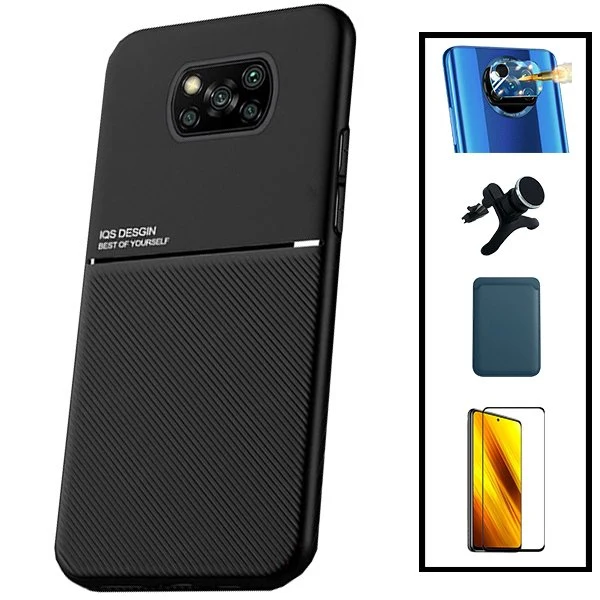 Kit Película Hydrogel Full Cover Frente + Capa Silicone Líquido + Suporte Magnético de Carro Reforçado para Samsung Galaxy...