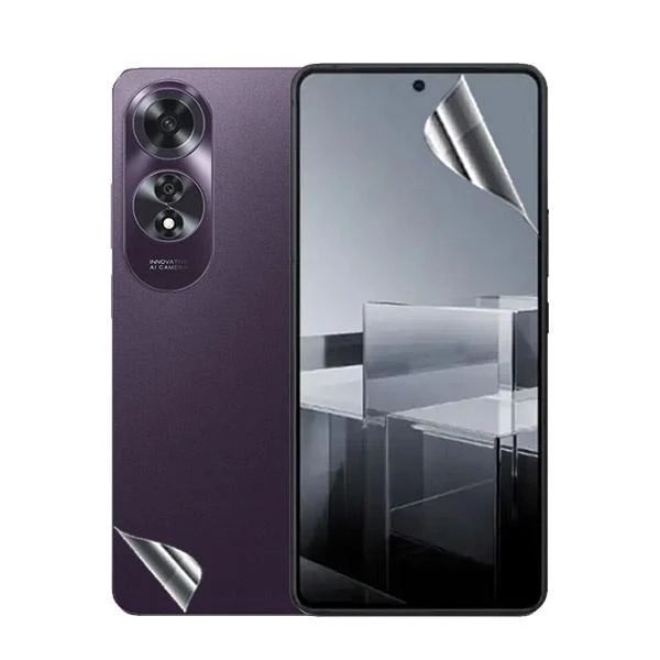 Kit Película Hydrogel Full Cover Frente e Verso para Oppo A60 - Transparente