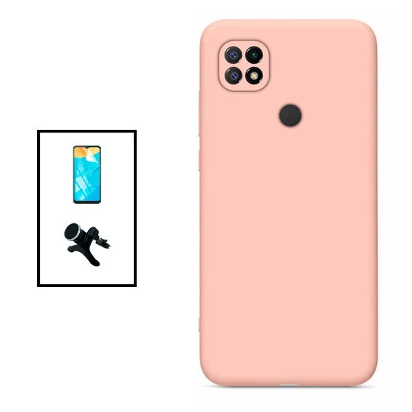 Kit Película Hydrogel Full Cover Frente + Capa Silicone Líquido + Suporte Magnético de Carro Reforçado para Xiaomi Redmi 1...