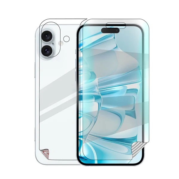 Kit Película Hydrogel Full Cover Frente e Verso para Apple iPhone 16 - Transparente