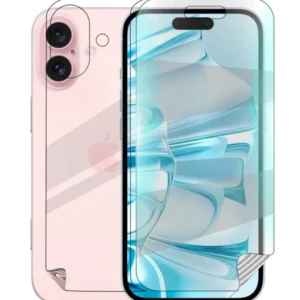 Kit Película Hydrogel Full Cover Frente e Verso para Apple iPhone 16 Plus - Transparente