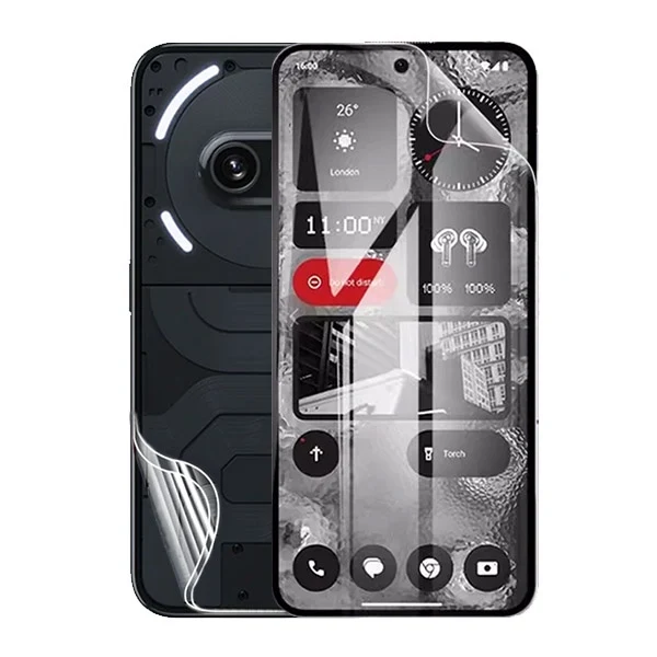 Kit Película Hydrogel Full Cover Frente e Verso para Nothing Phone (2a) - Transparente