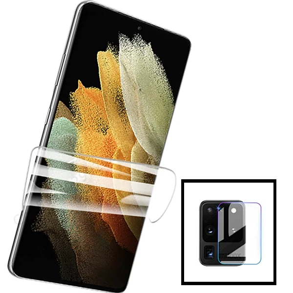 Kit Película Hydrogel Full Cover Frente + Câmara para Samsung Galaxy A10